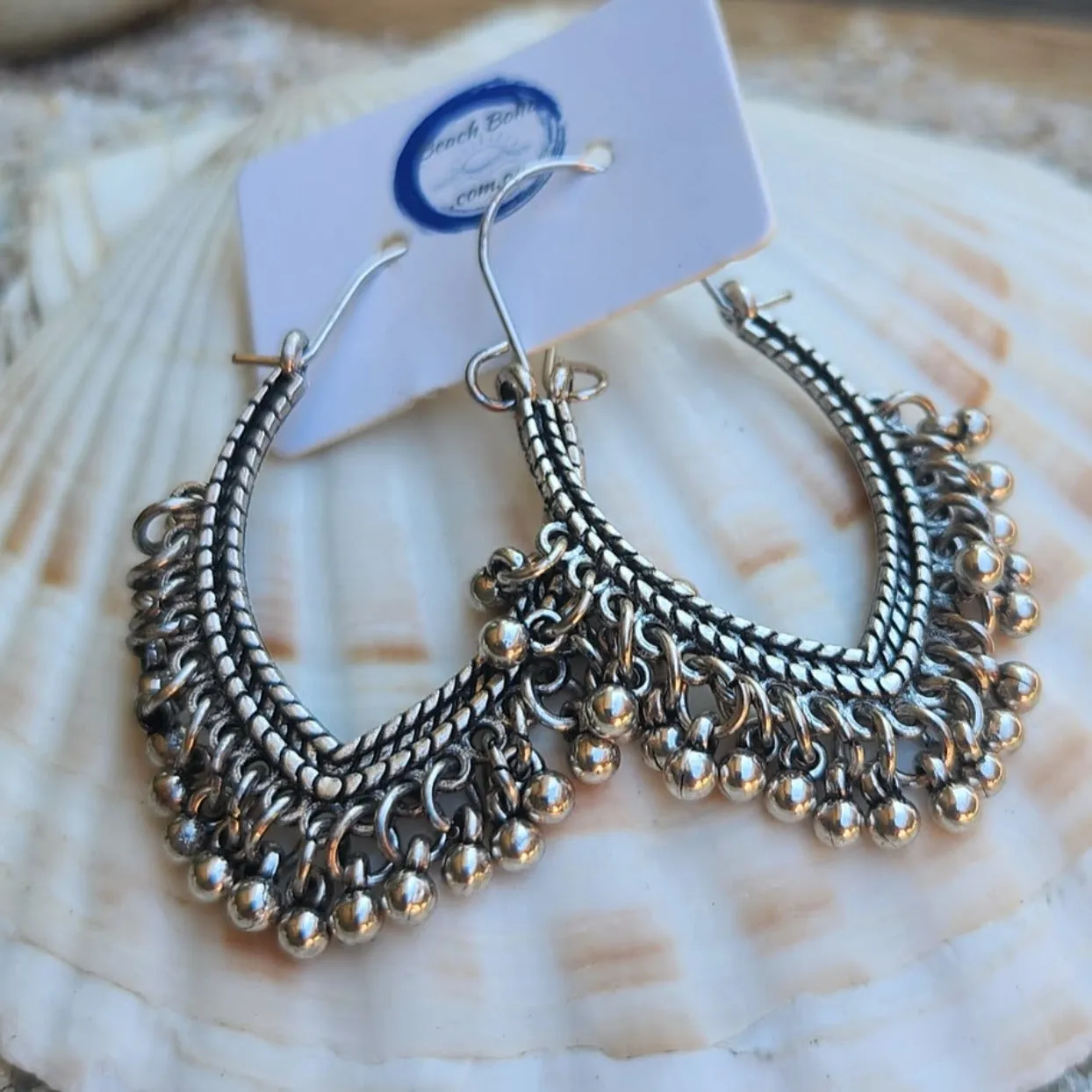 BOHO TASSEL EARRINGS GOLD / SILVER HOOP EARRINGS