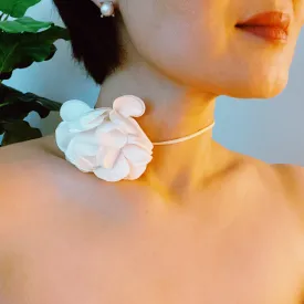 Chiffon Petals Rosette Tie necklace