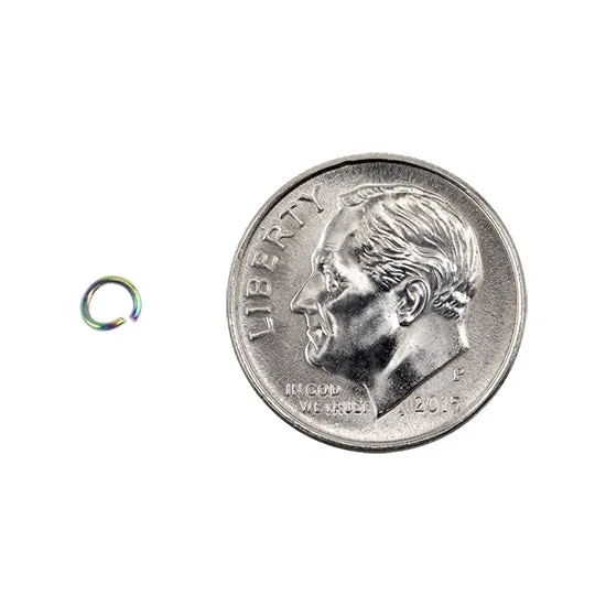 Colored Metal Open Jump Rings - Rainbow Color - Round 3.5mm 24 Gauge - Pkg/100