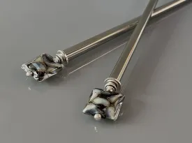 Contemporary Art Glass Hair Sticks, Modern hair sticks, minimalist hair pins
