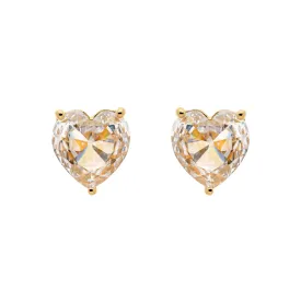 Crystal Heart Clip Earrings