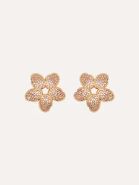 Crystal O Flower Earrings