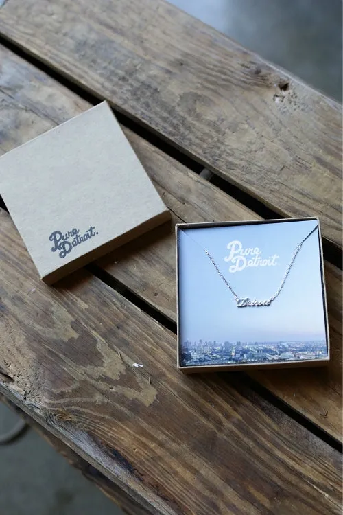 Dainty Detroit D Necklace / Silver