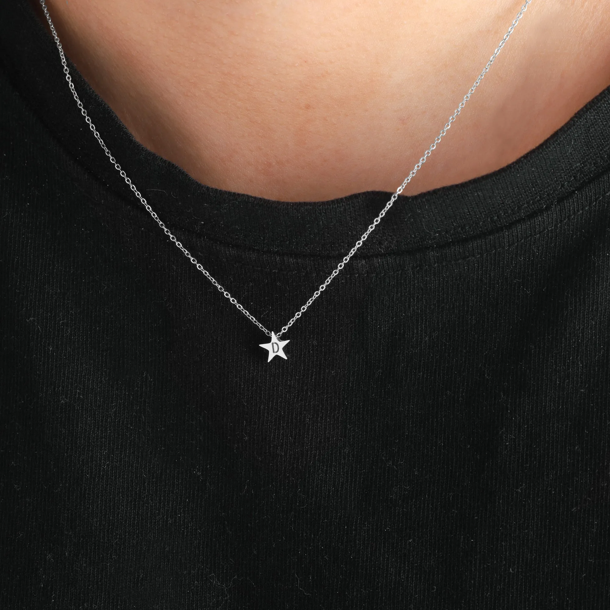 Dainty Star Initial Necklace