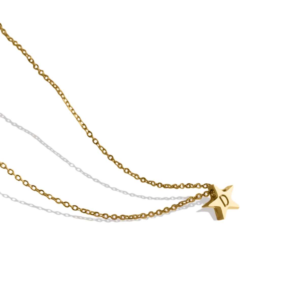 Dainty Star Initial Necklace