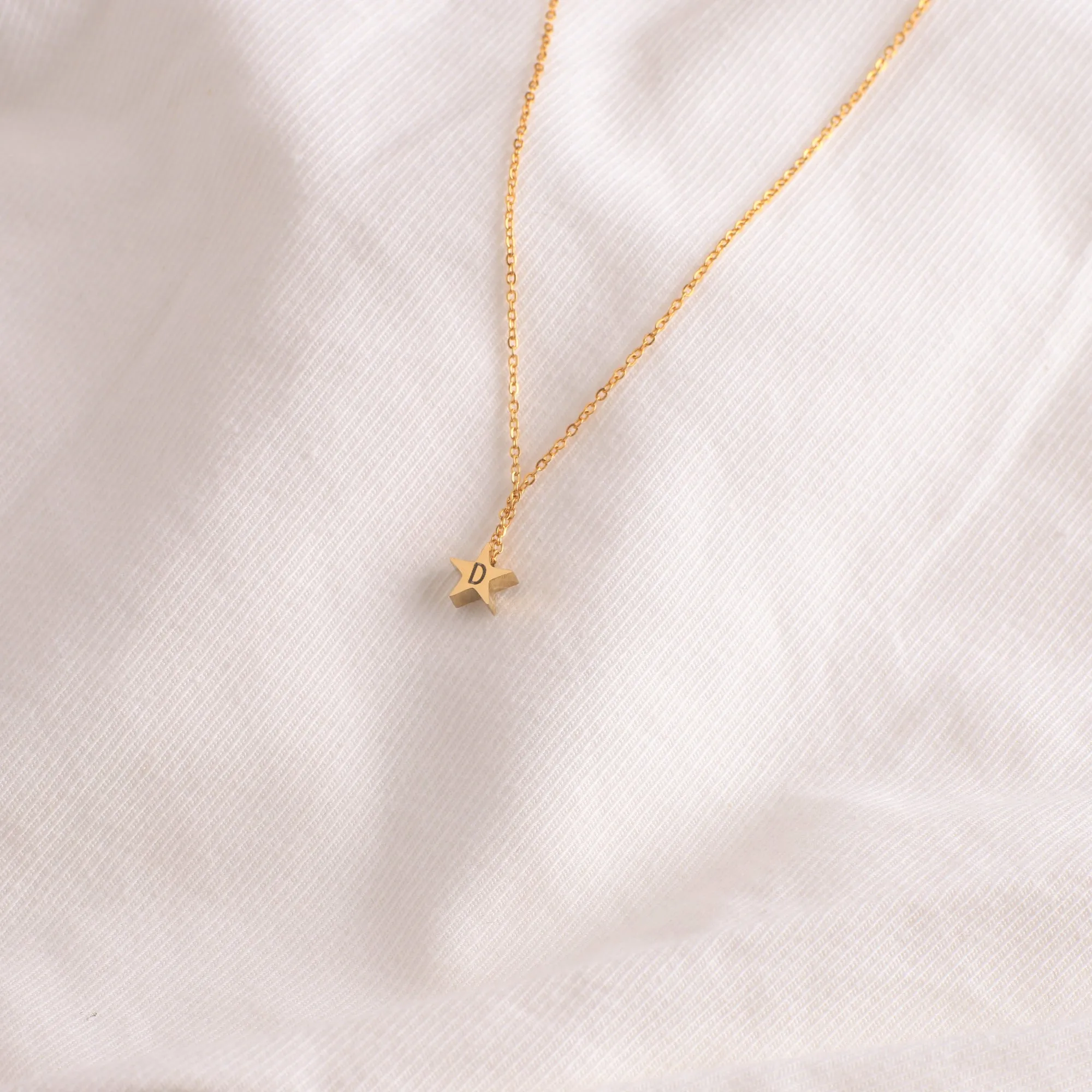Dainty Star Initial Necklace