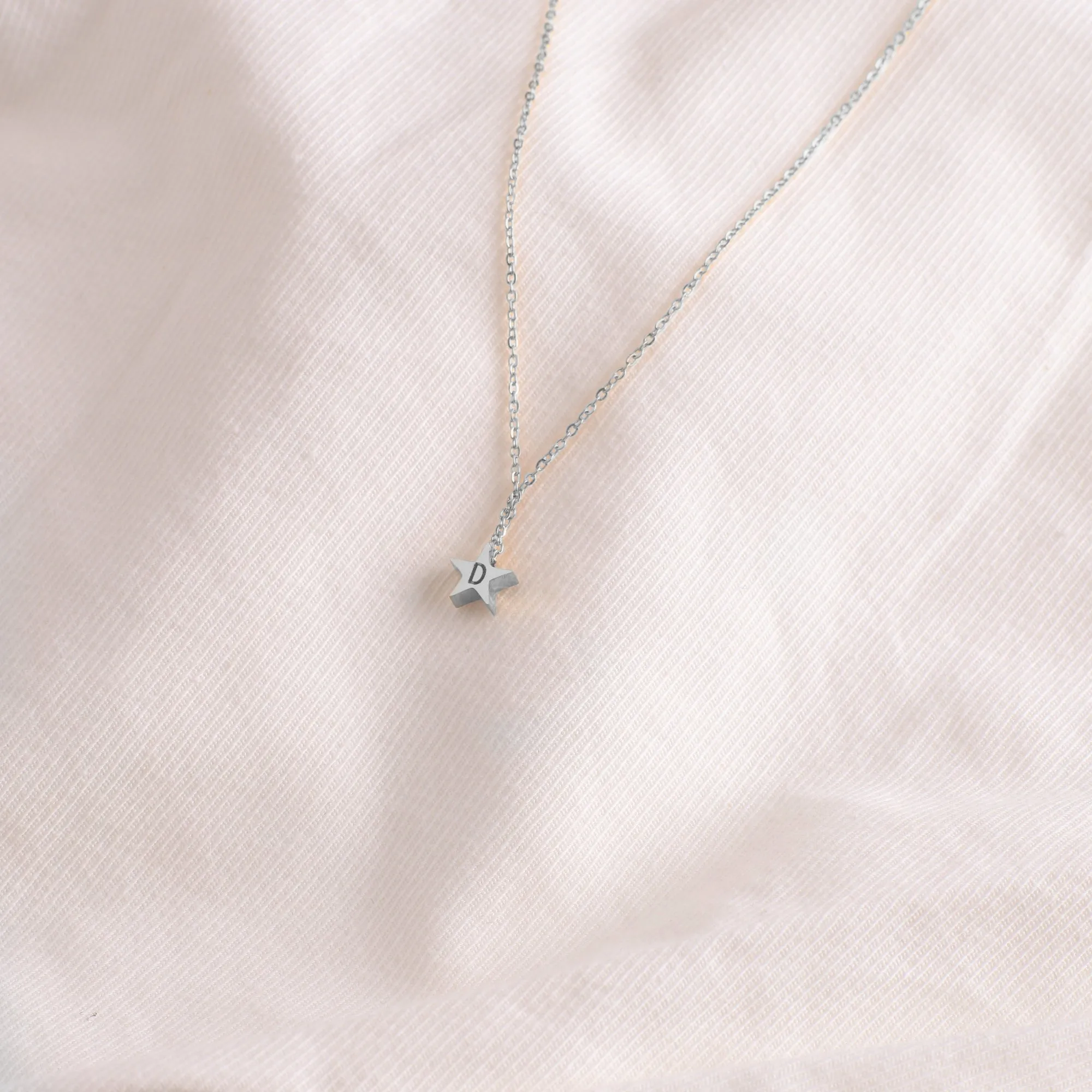 Dainty Star Initial Necklace