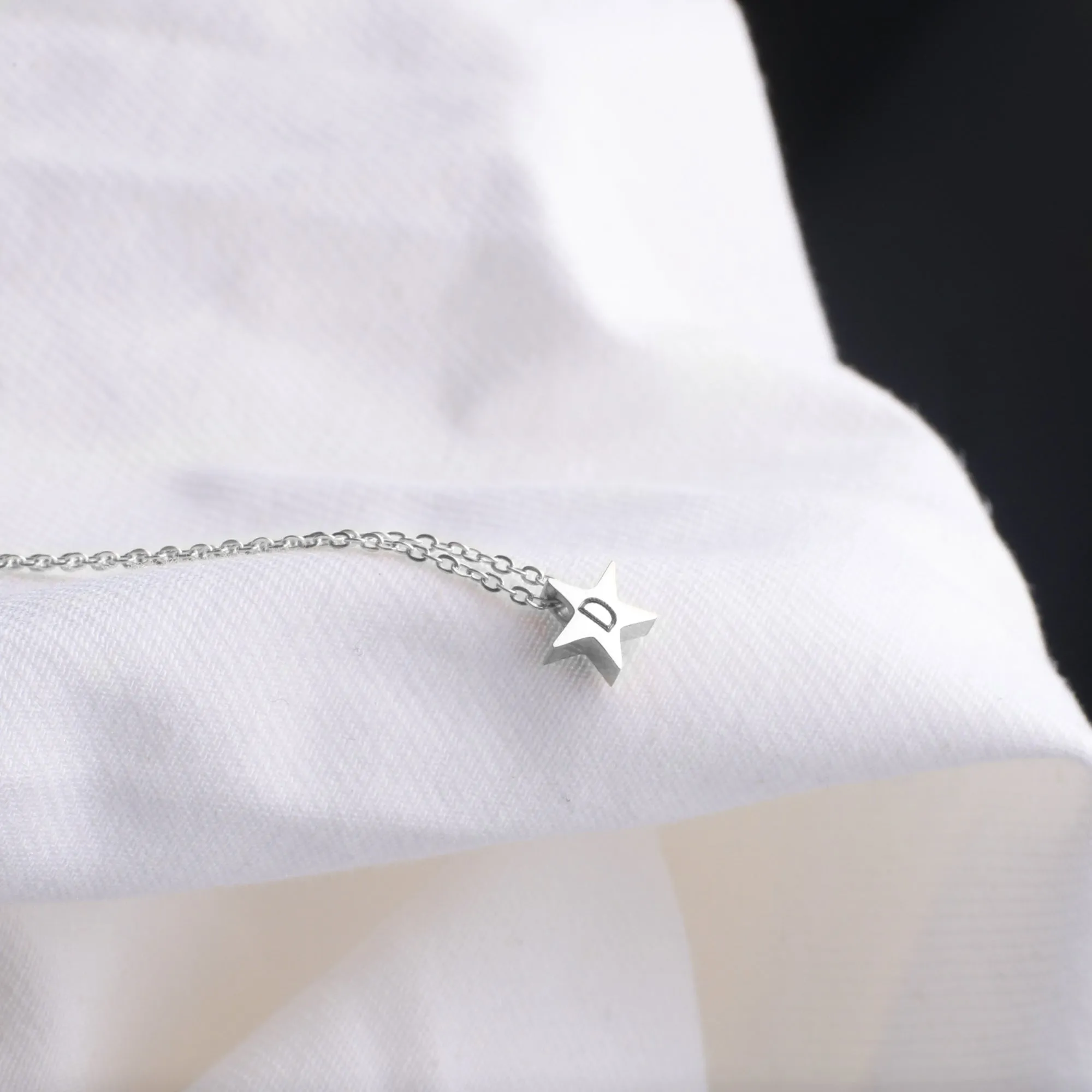 Dainty Star Initial Necklace
