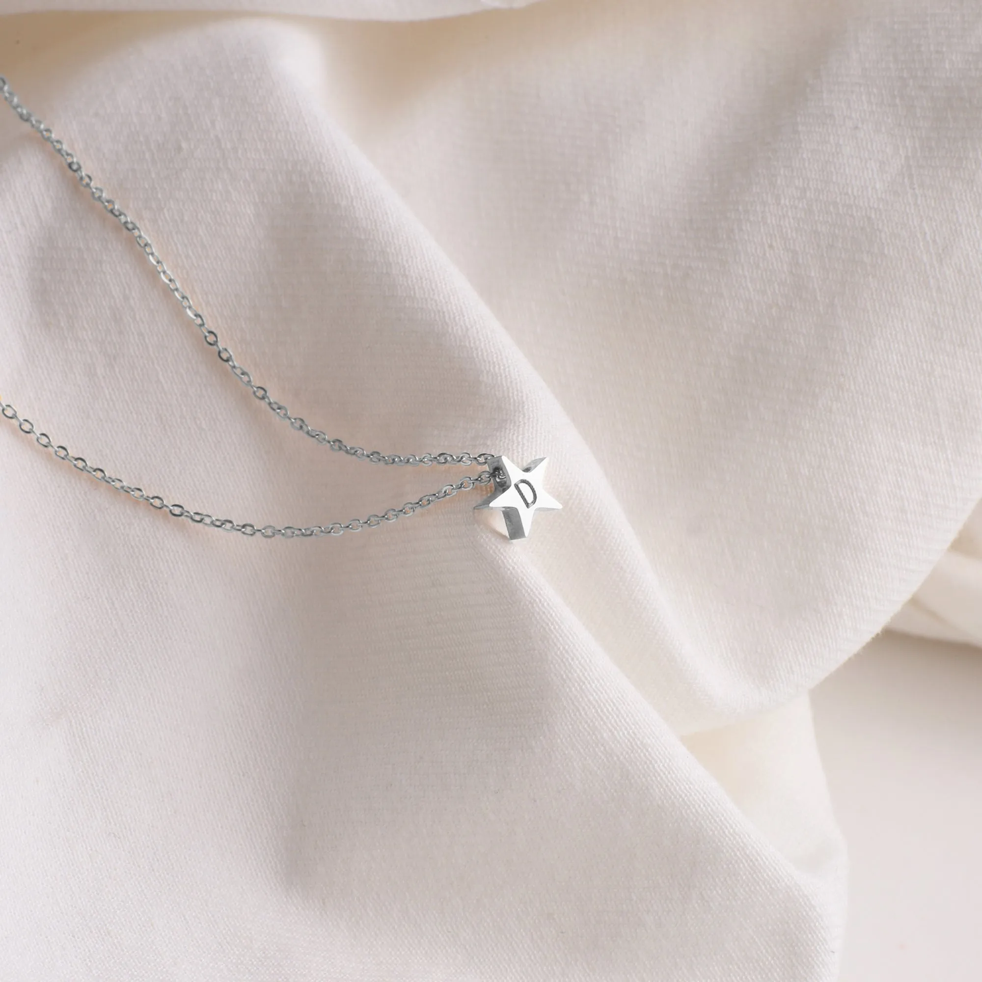 Dainty Star Initial Necklace