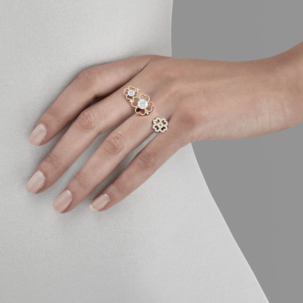 Diamond2 Multi-Flower In-Between Ring