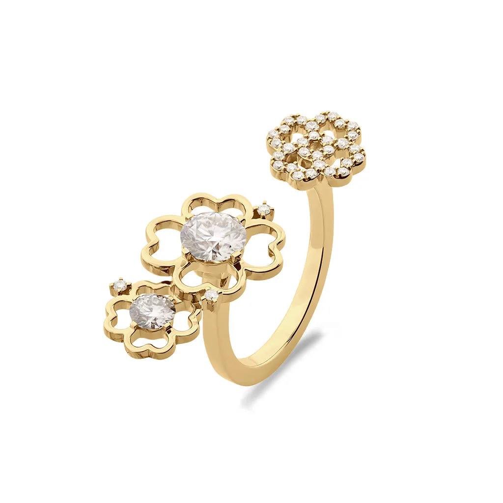 Diamond2 Multi-Flower In-Between Ring
