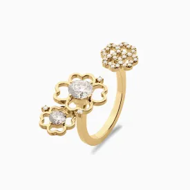 Diamond2 Multi-Flower In-Between Ring