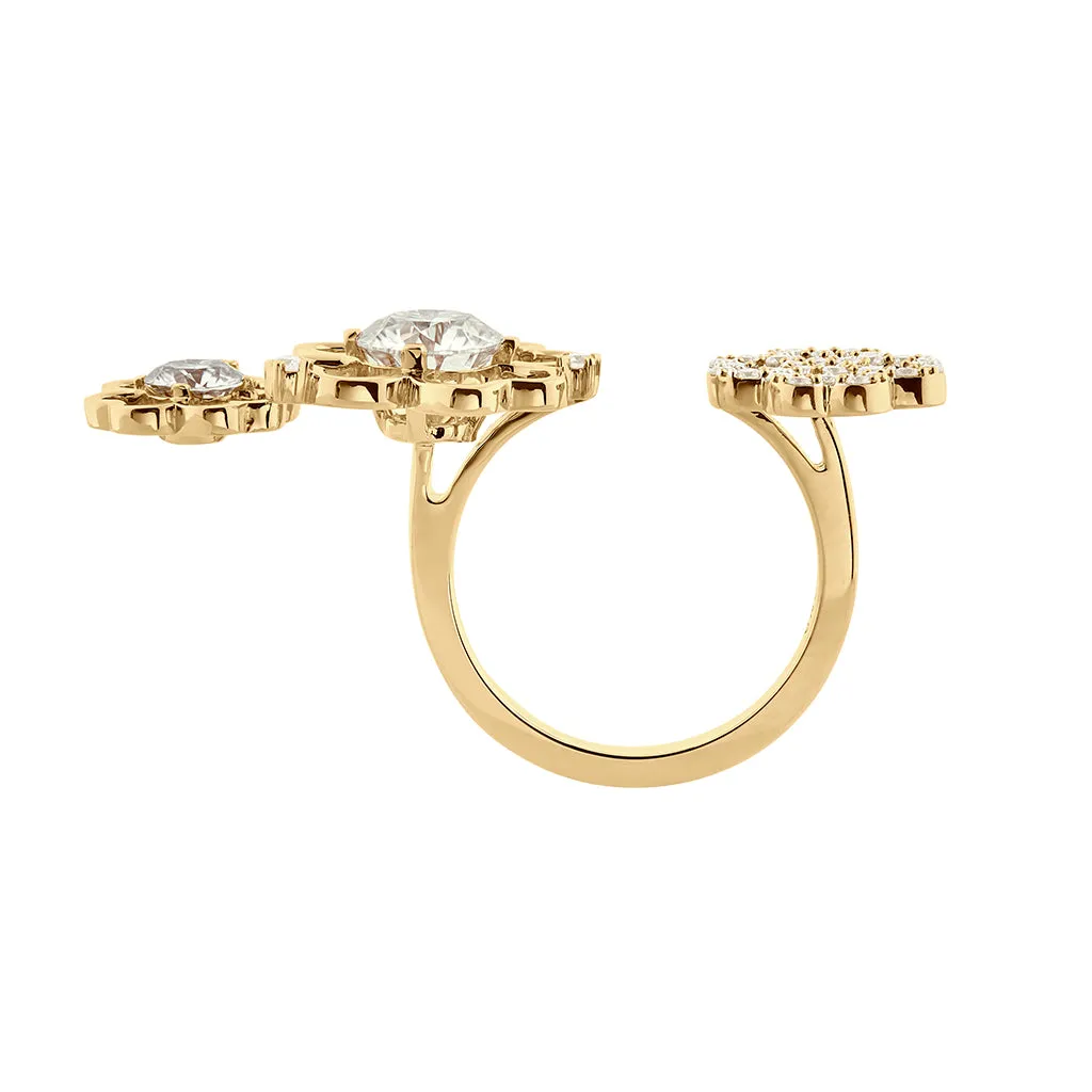 Diamond2 Multi-Flower In-Between Ring