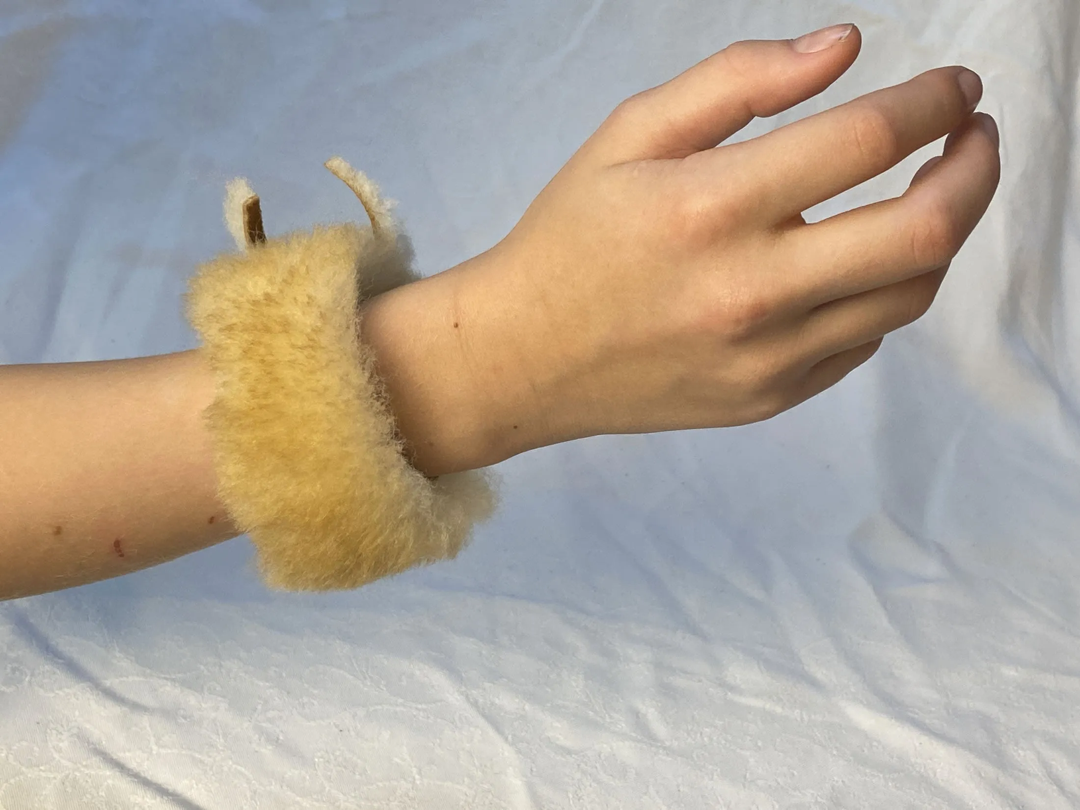 Dragon Made Sheepskin Fur Bracelet