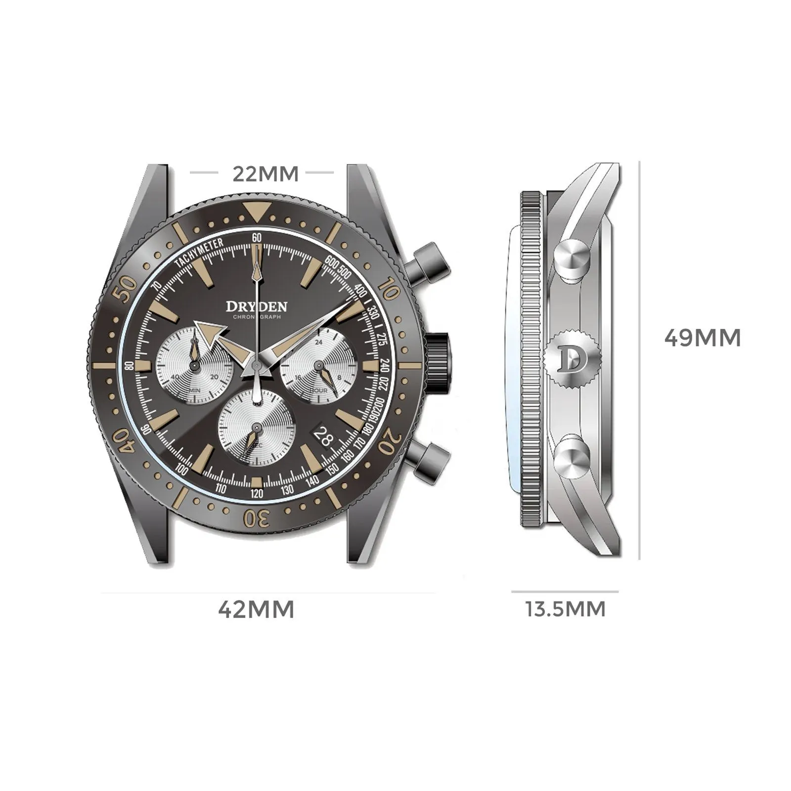 Dryden Chrono Diver Series 1 - PVD Vintage