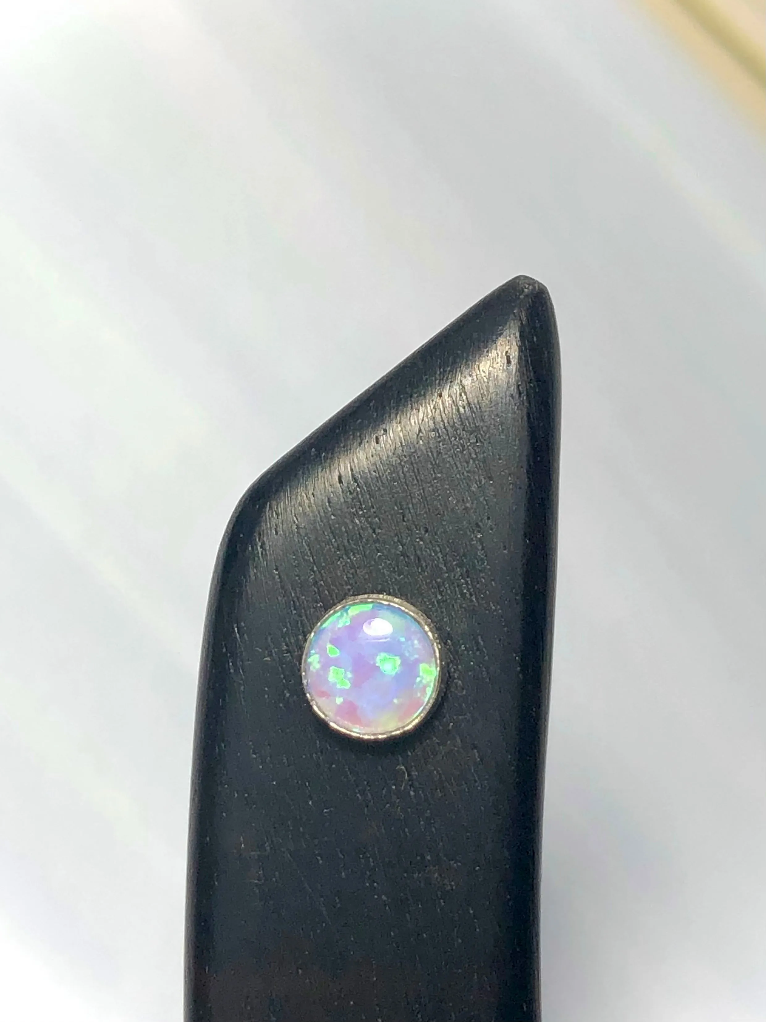 Ebony and Genuine Opal hair stick, silver opal gemstone luxury hair stick