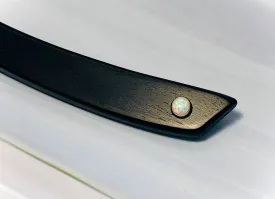 Ebony and Genuine Opal hair stick, silver opal gemstone luxury hair stick