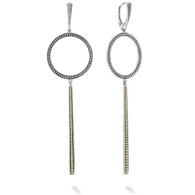 Enso Two-Tone Circle Linear Drop Earrings