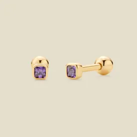 February Birthstone Stud Earrings