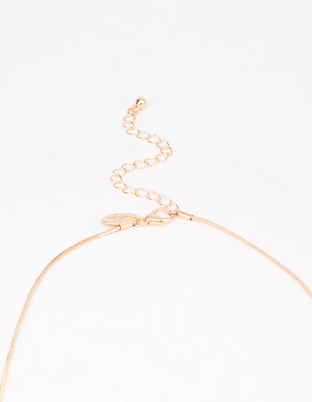 Gold Diamante Long Tassel Necklace