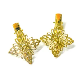 Gold Filigree Flower Hair Pins (6 pieces)