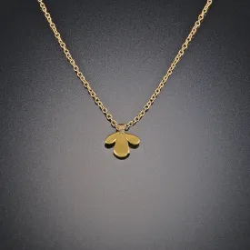 Gold Tiny Leaf Trio Necklace