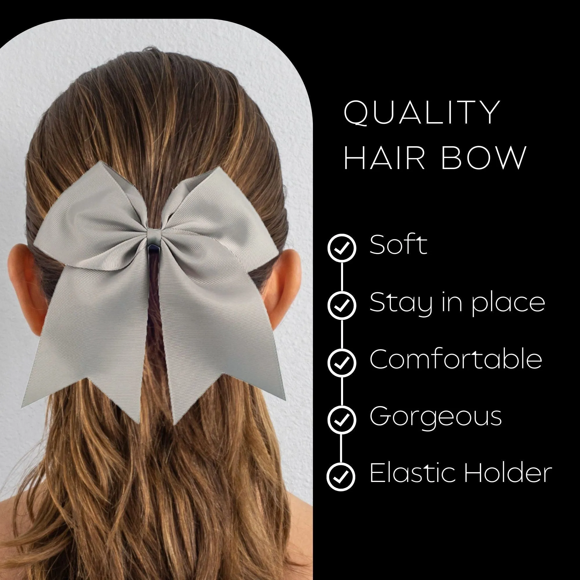 Gray Cheer Bows - 10 Pack
