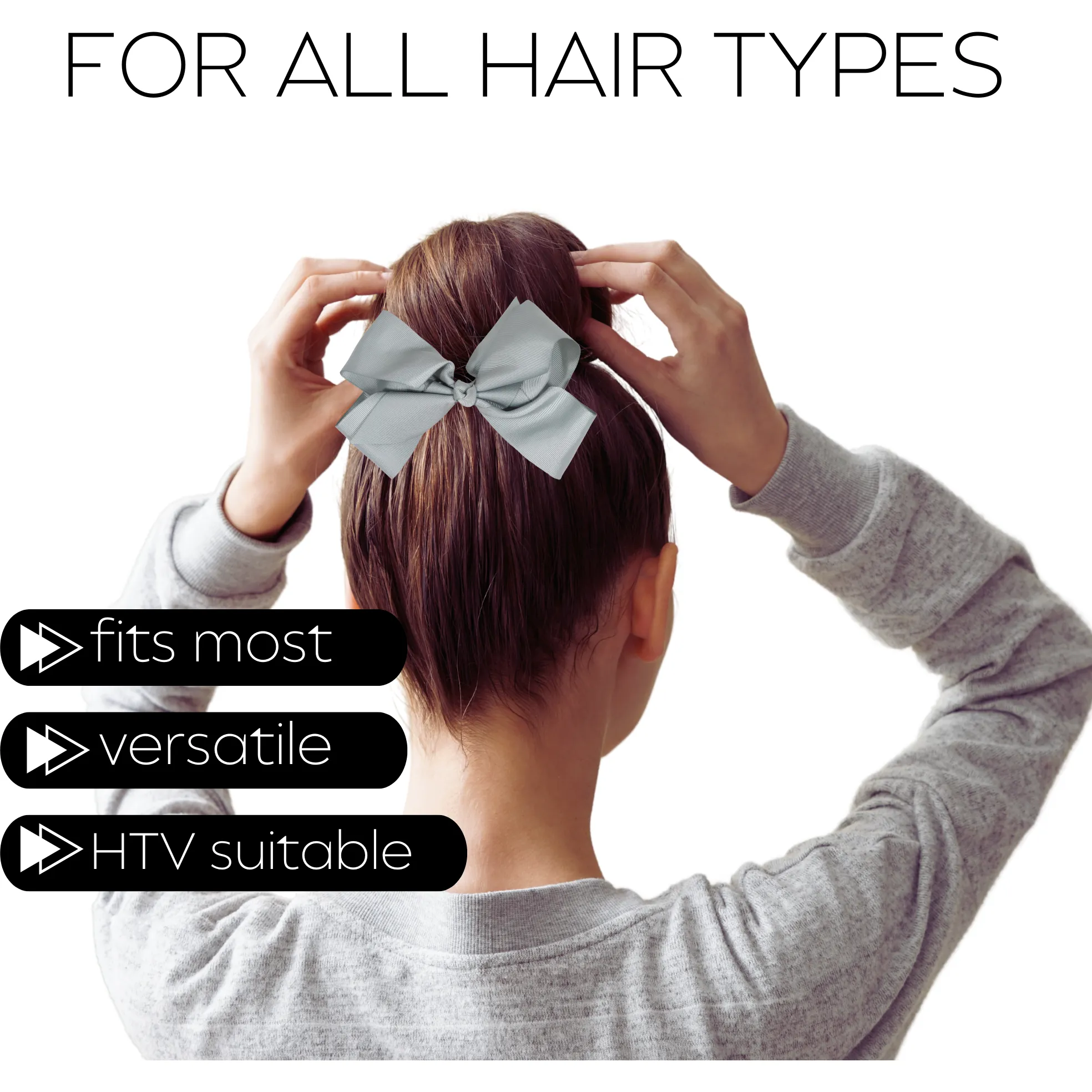 Gray Classic Hair Bows - 10 Pack