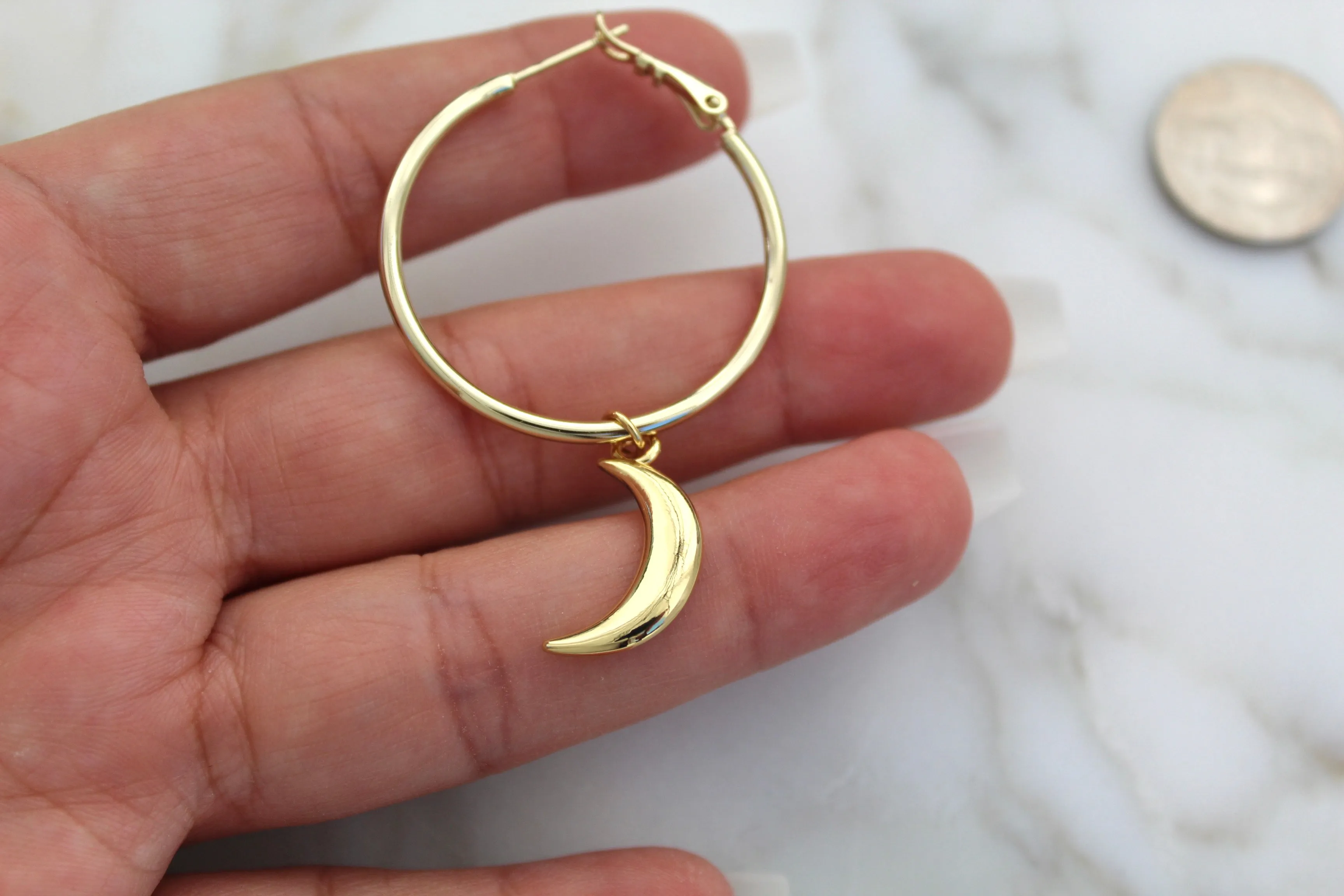 Guadalupe’s Moon Hoop Earrings