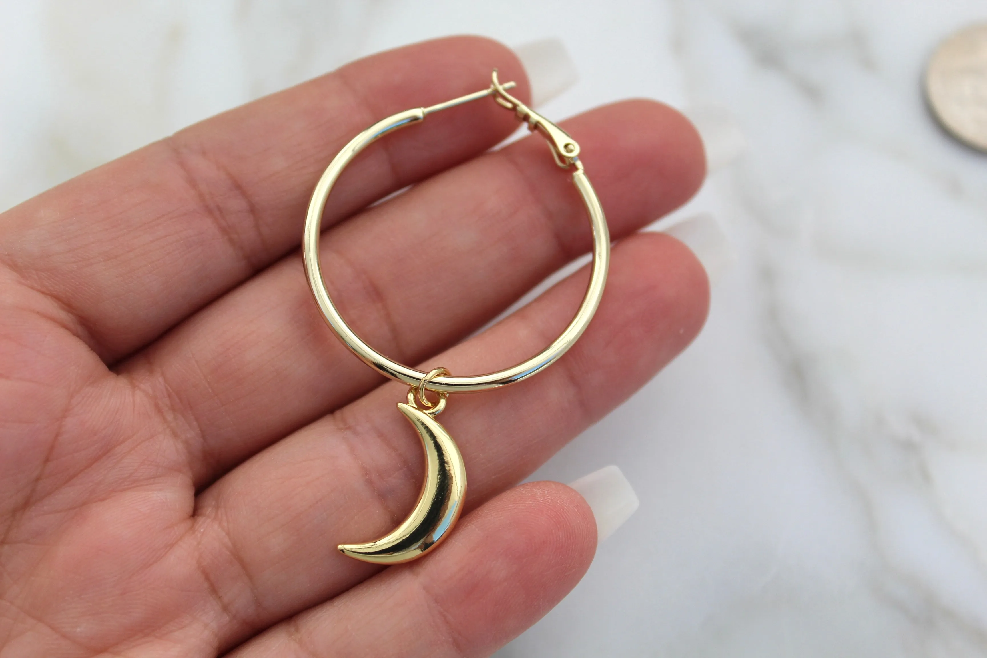Guadalupe’s Moon Hoop Earrings