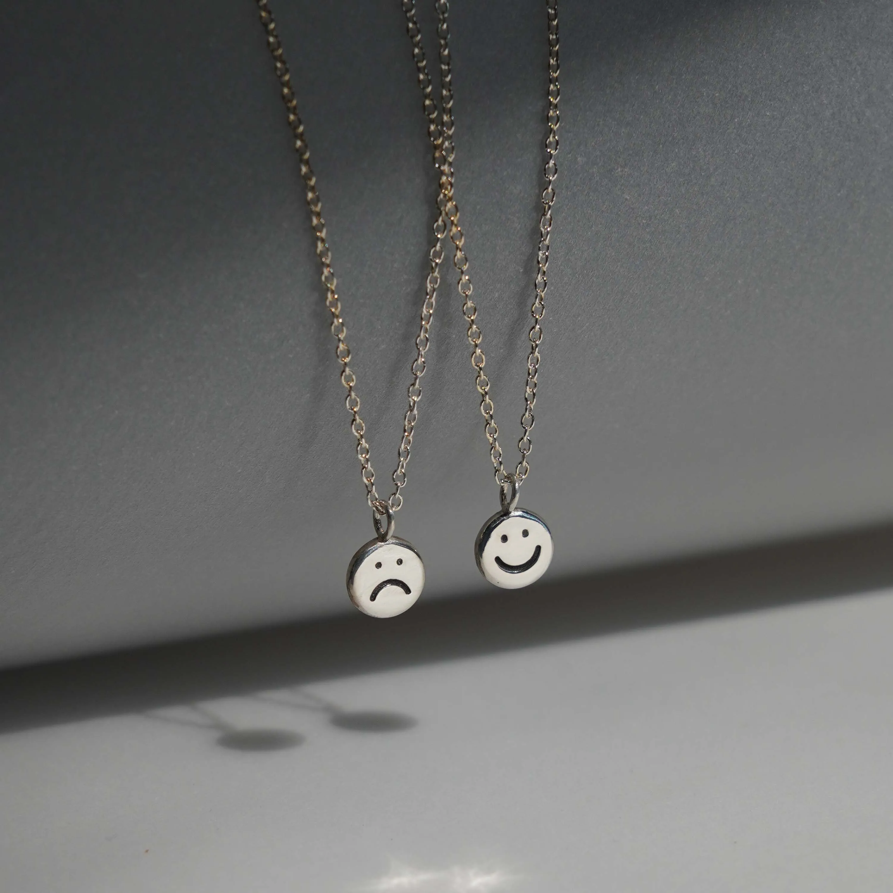 Happy Face Necklace - Sterling Silver