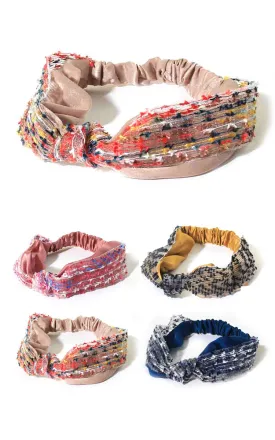 HB92B1-B Lace Fabric Bow Knot Headband 12pcs Pack
