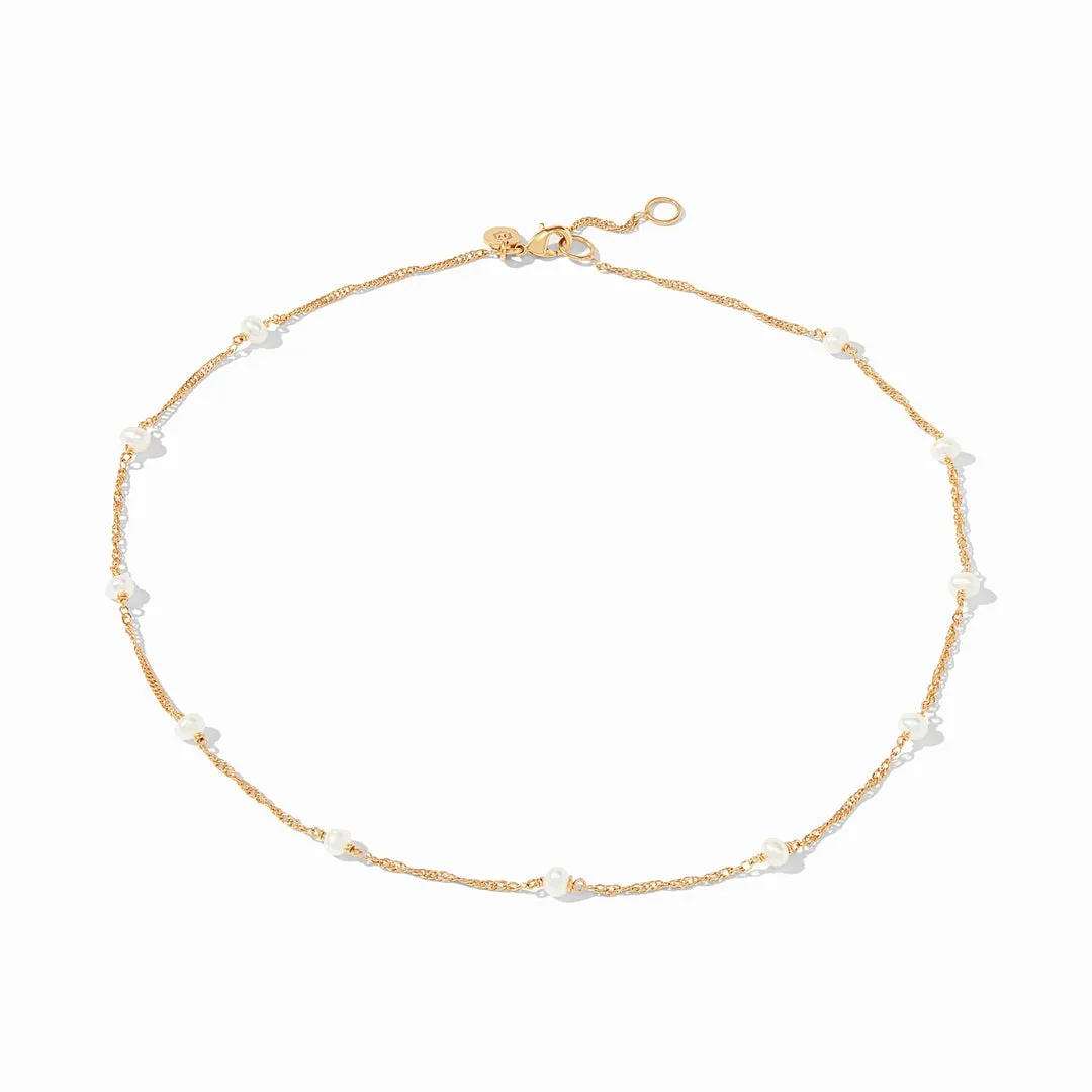 Julie Vos Charlotte Pearl Delicate Station Necklace