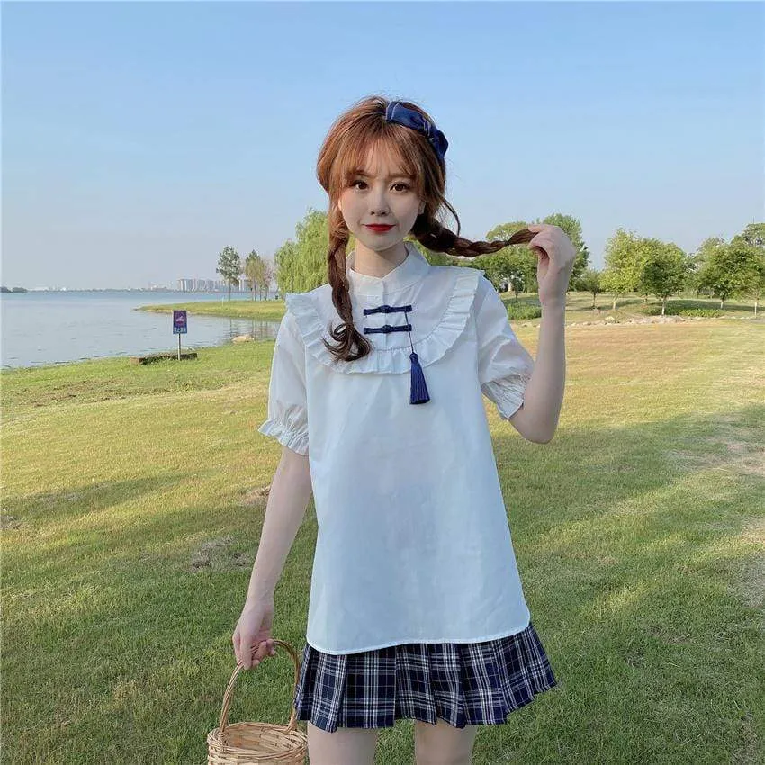 Kawaii Tassel Puff Sleeved Shirt