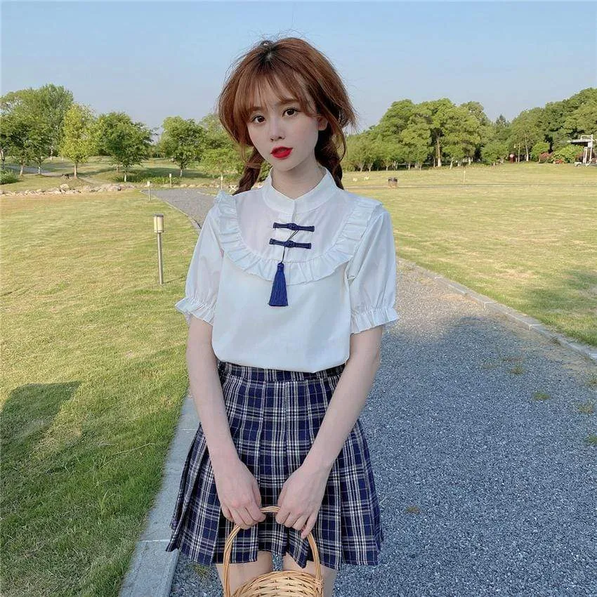 Kawaii Tassel Puff Sleeved Shirt