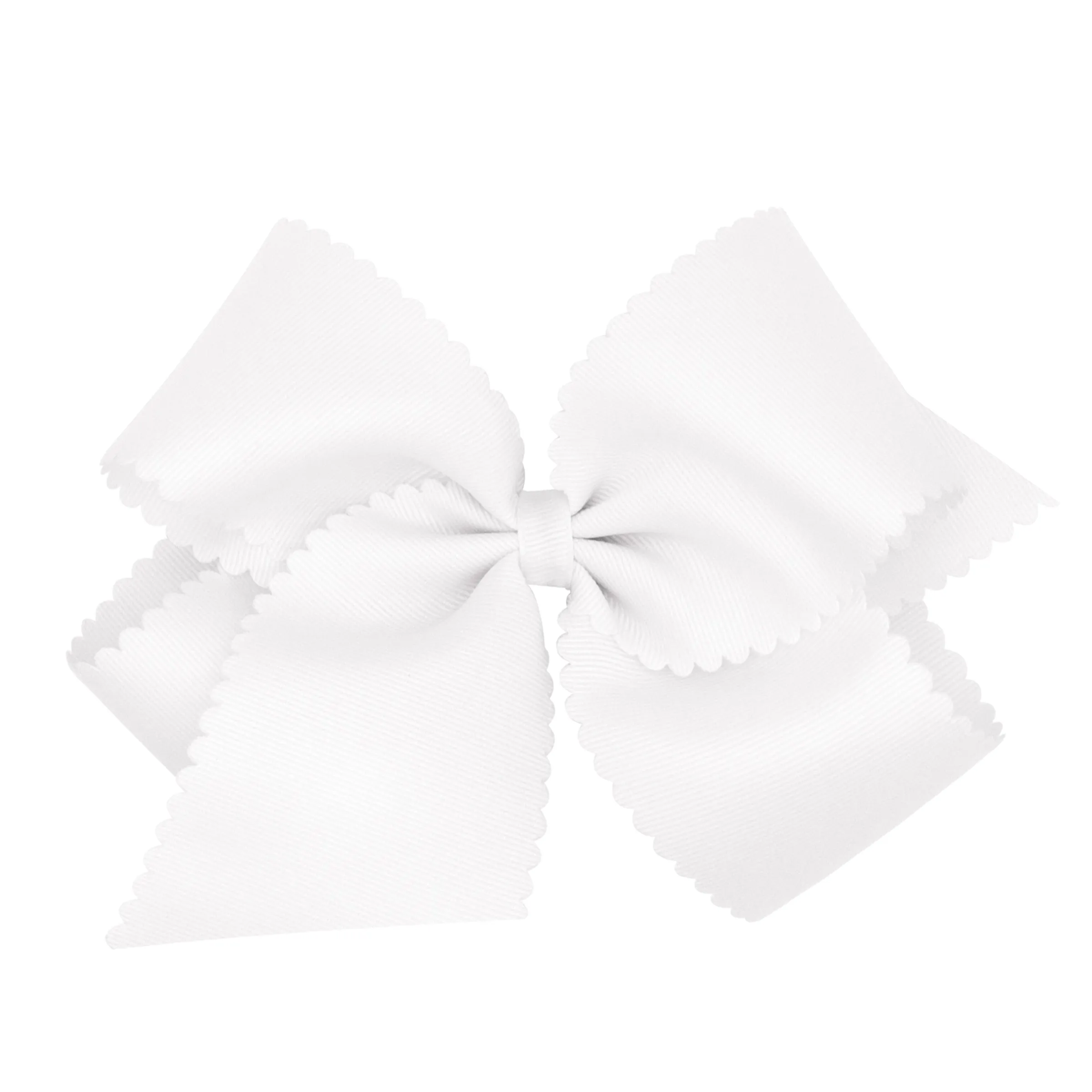 King Grosgrain Hair Bow with Scalloped Edge