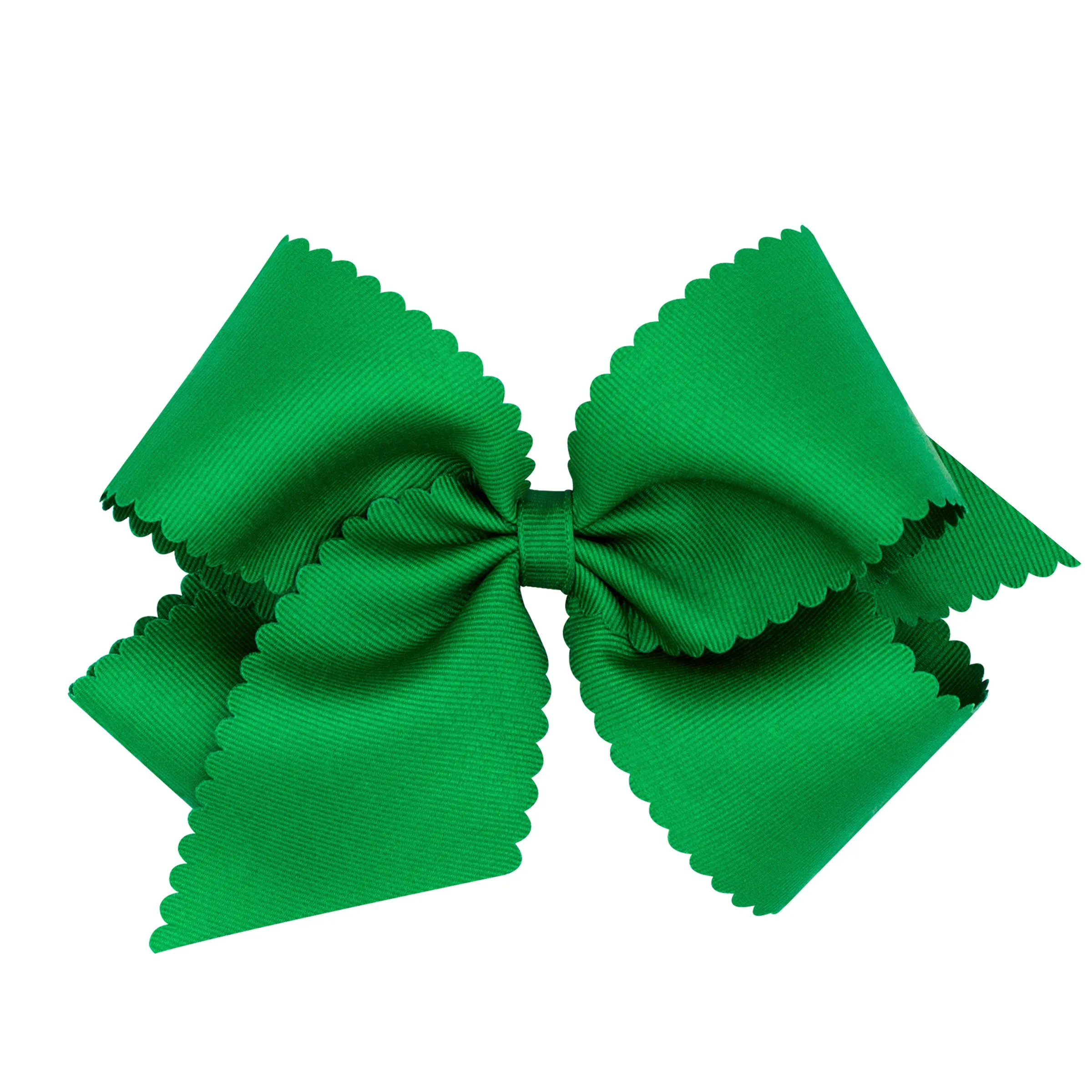 King Grosgrain Hair Bow with Scalloped Edge