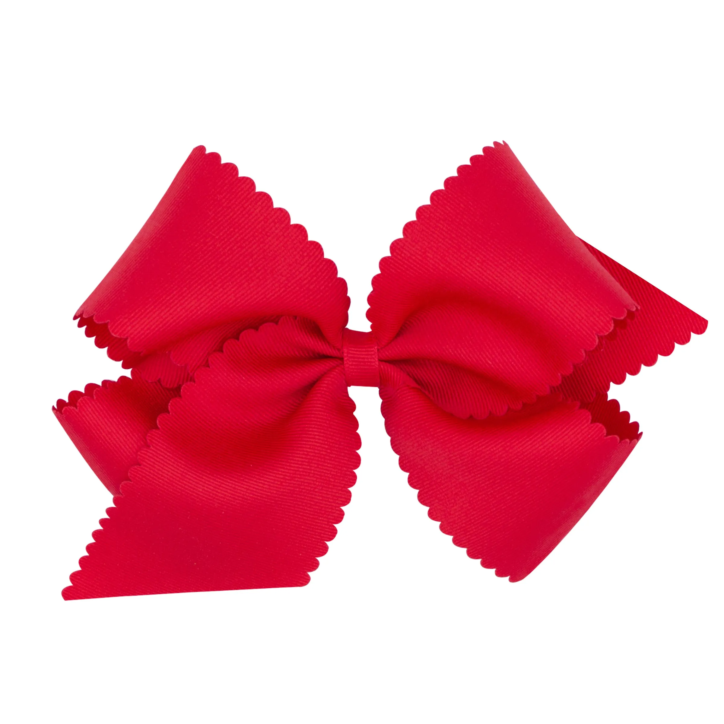King Grosgrain Hair Bow with Scalloped Edge