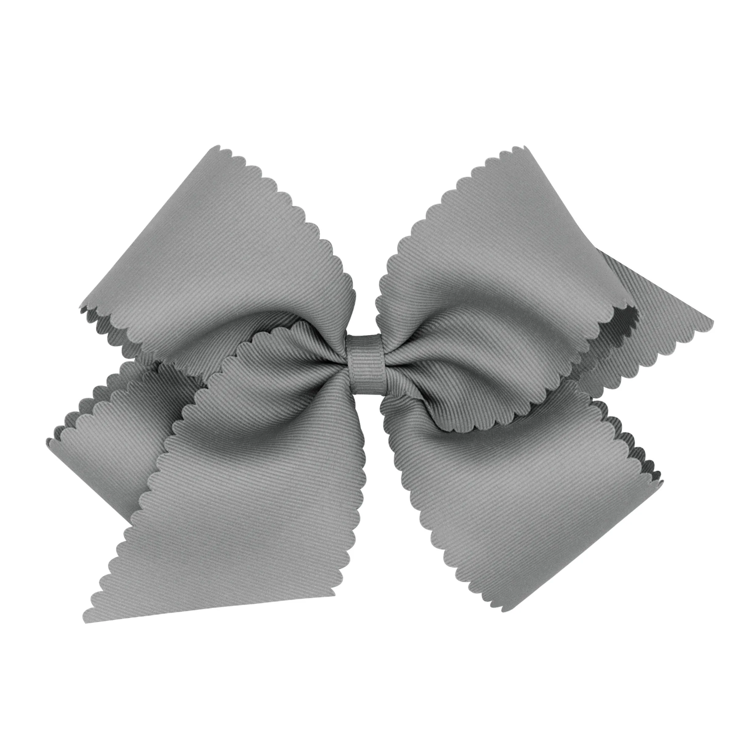 King Grosgrain Hair Bow with Scalloped Edge