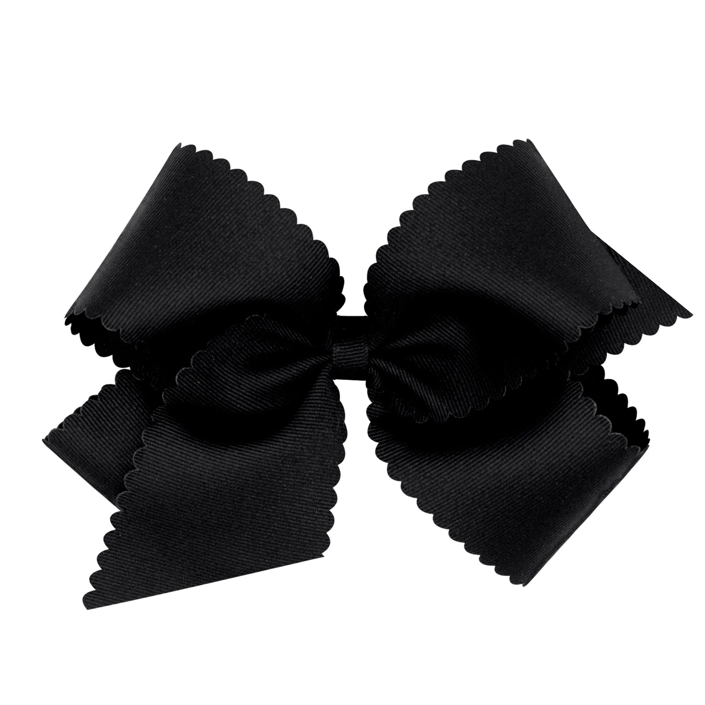 King Grosgrain Hair Bow with Scalloped Edge