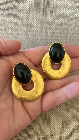 Large door knocker style statement size clip on vintage earrings.