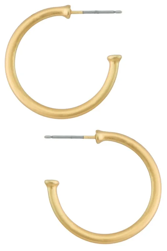 Matte Small C Earrings-Silver or Gold