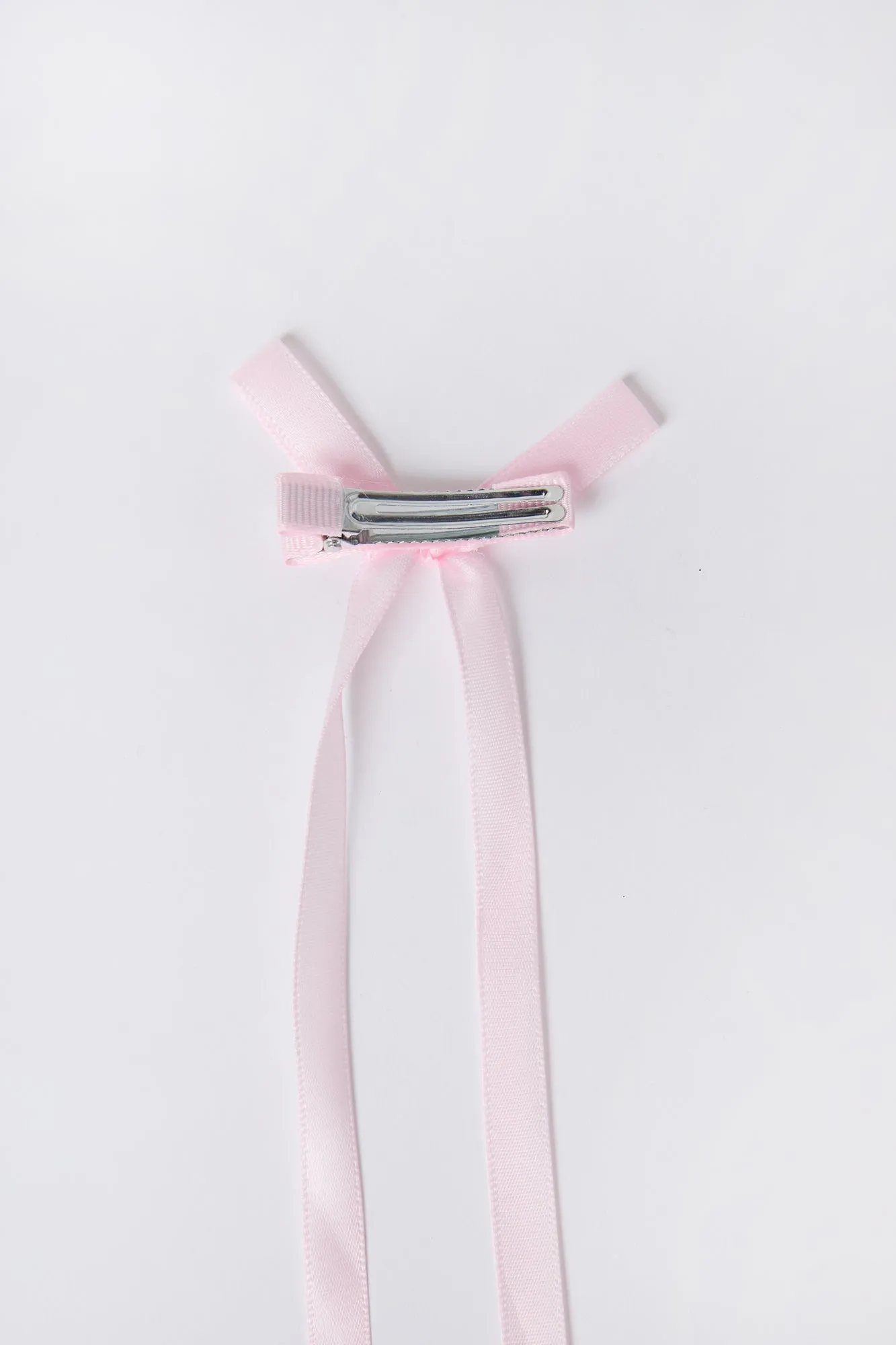 Mini Long Hair Satin Bow Clips 2-Pack