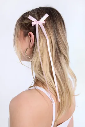 Mini Long Hair Satin Bow Clips 2-Pack