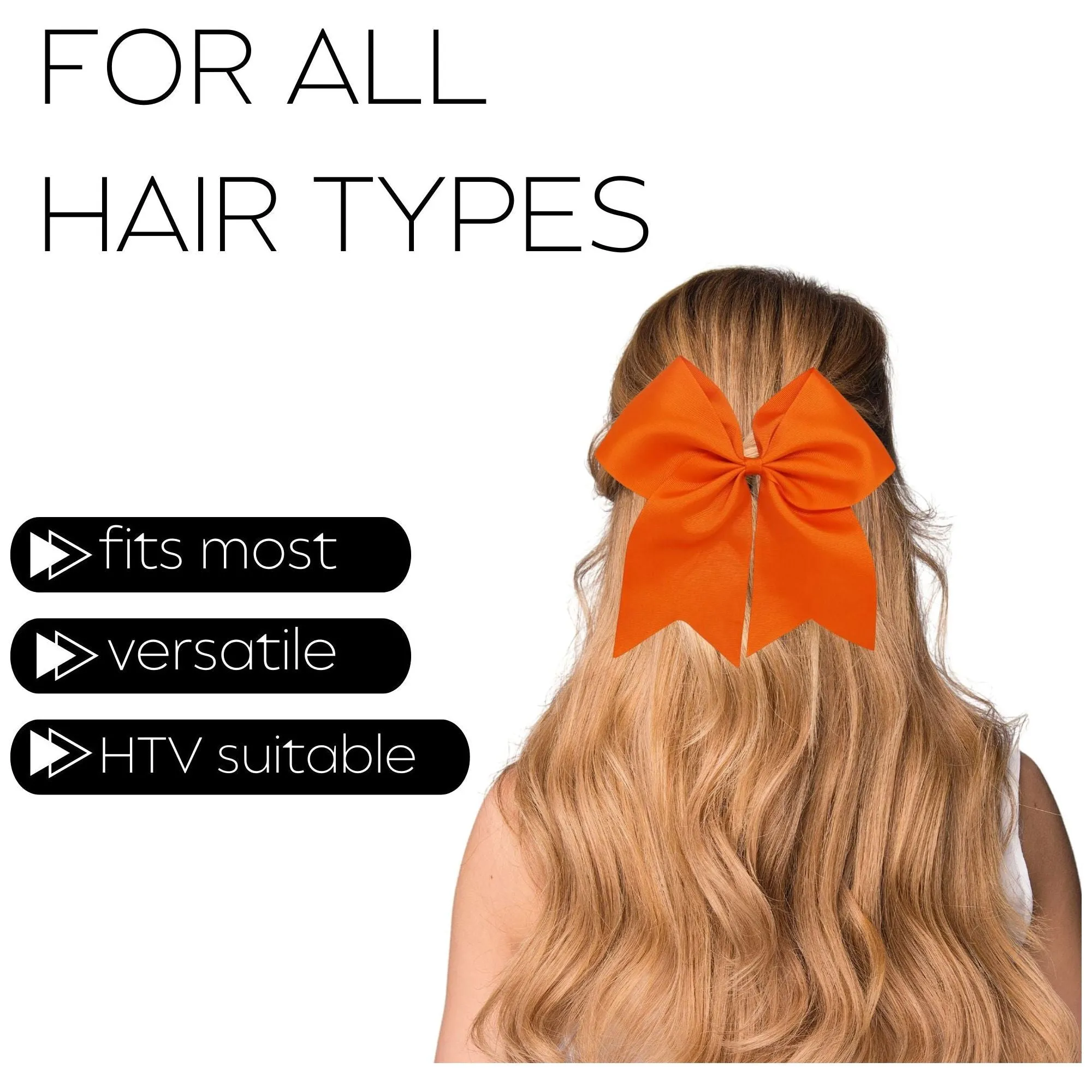 Orange Clip Hair Bows - 10 Pack
