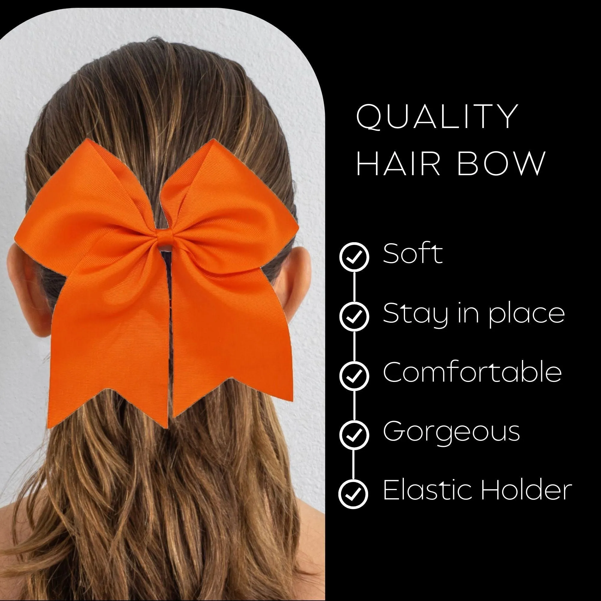 Orange Clip Hair Bows - 10 Pack