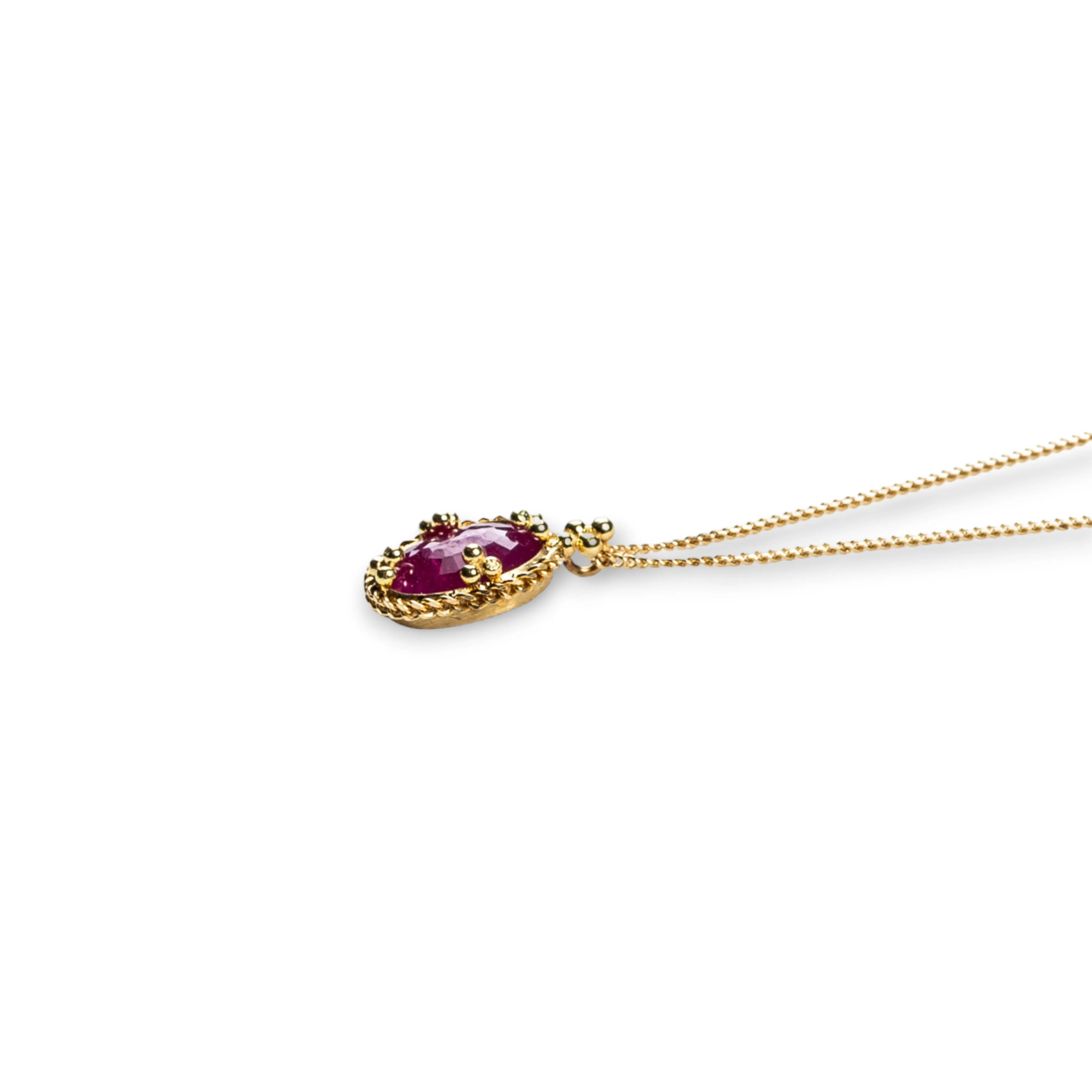Petite Oval Ruby Necklace