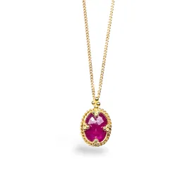 Petite Oval Ruby Necklace