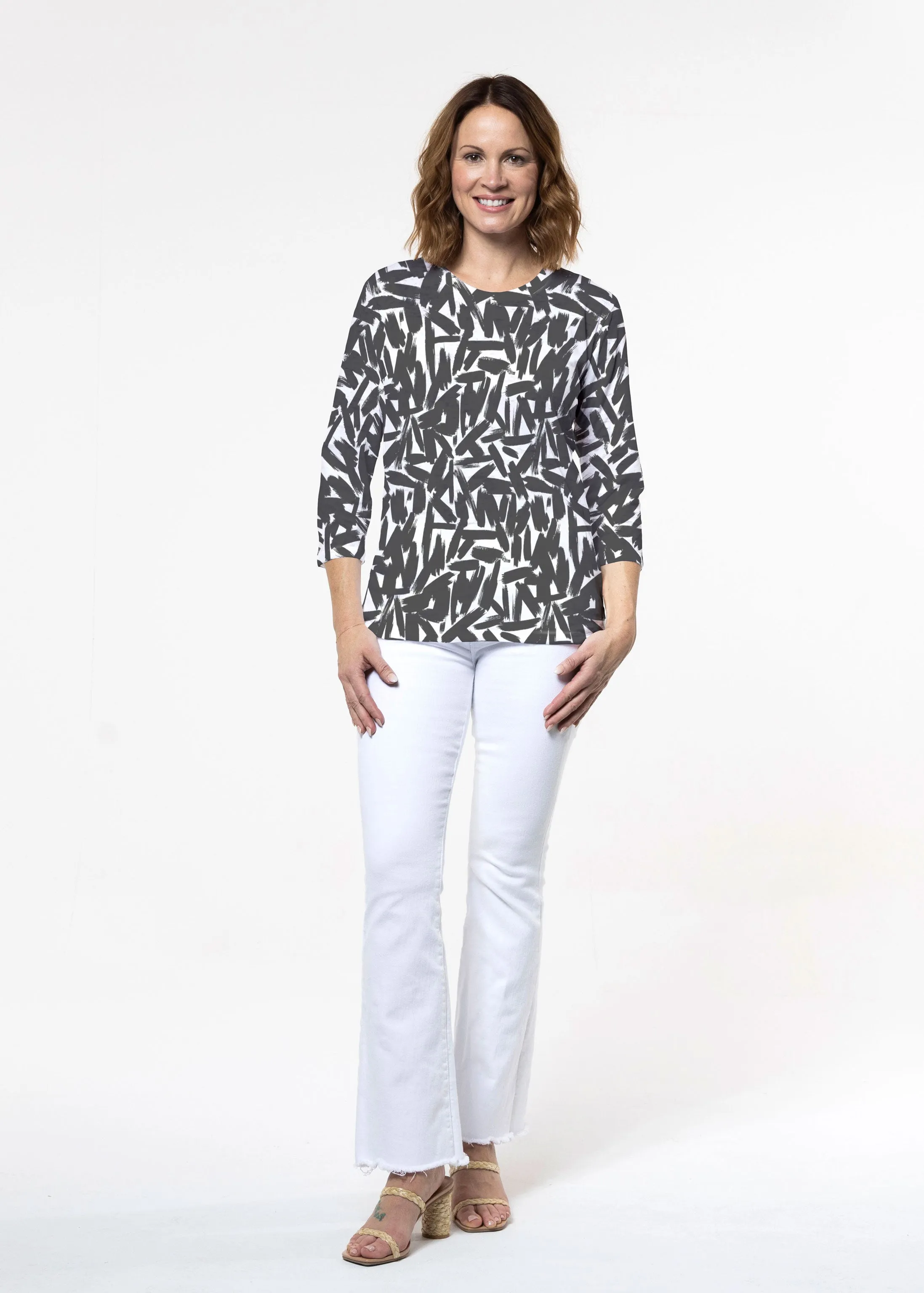 Pick Up Sticks (14300) ~ Signature 3/4 Sleeve Crew Neck Top
