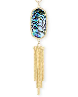 Rayne Gold Long Pendant Necklace In Abalone Shell